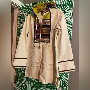 Lucky brand Embroidered tunic hoodie size small